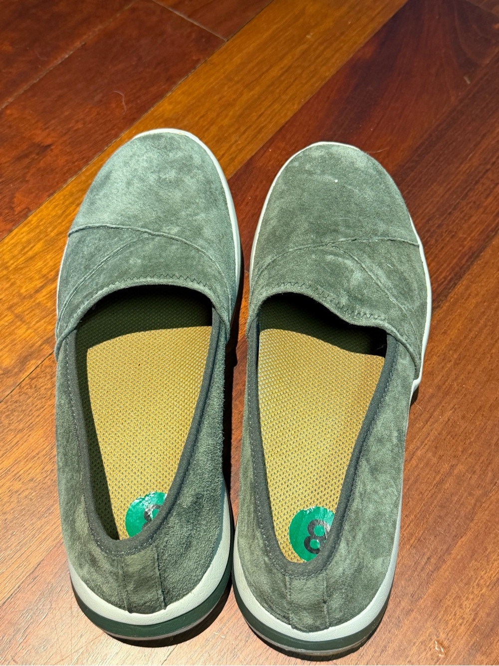 L.L. Bean Olive Green Suede Slip-On Flats